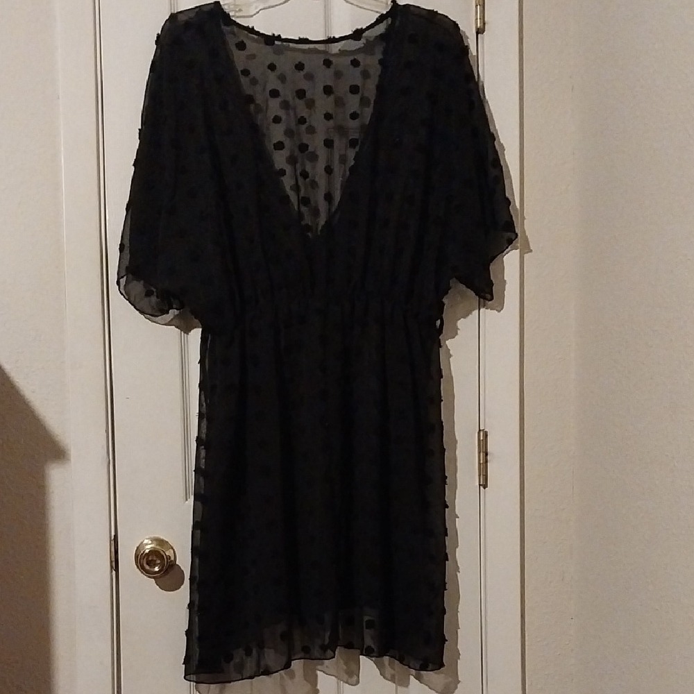 SHEIN Black Sheer Swim Coverup - Picture 4 of 4